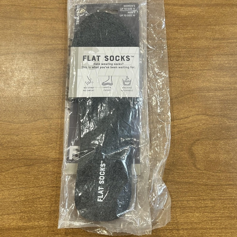 Flat Socks No Show Socks Womens One Size Gray Foam Cushy Shoe Insoles Inserts
